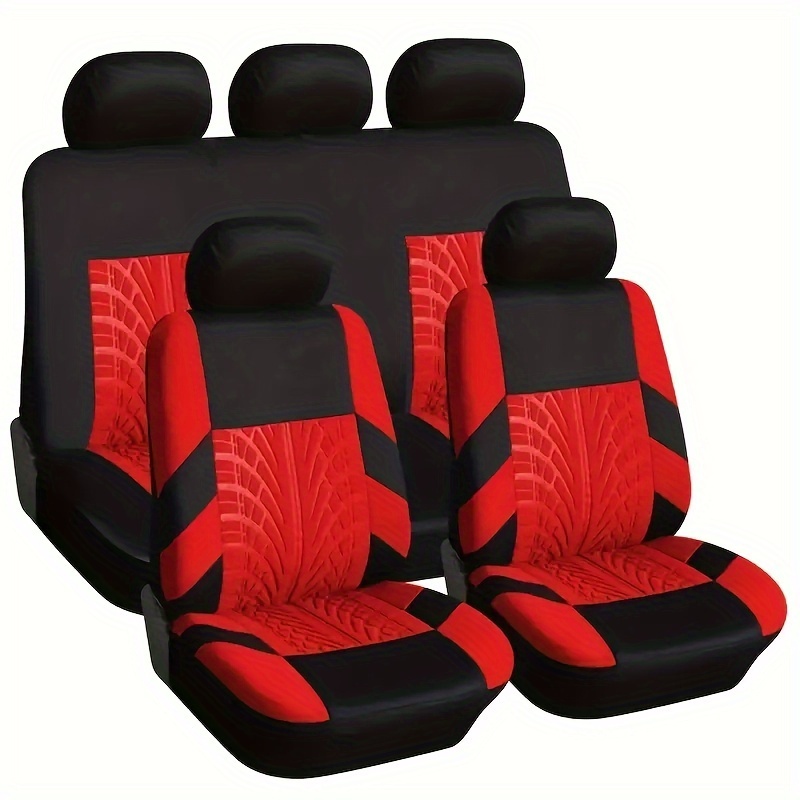 Fundas de asiento coche rojas. Cubiertas protectoras universal para los 5  asientos del automóvil - Cablematic