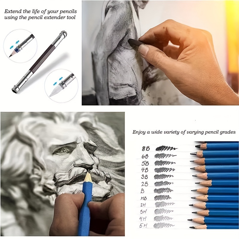 Pencil Set Sketch Water Soluble Oily Metallic Colored - Temu