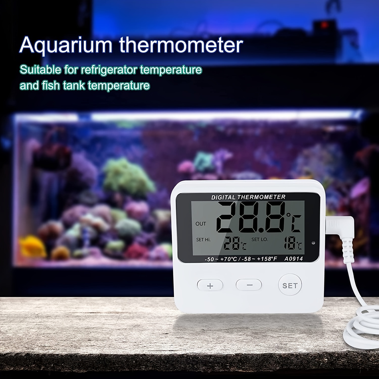 1pc Refrigerator Thermometer Freezer with High & Low Temperature Alarm & Extra Sensor