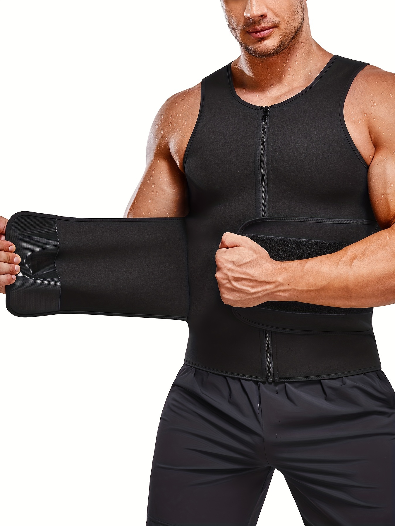 Men's Outdoor Sports Tight-fitting Sweat Sauna Vest, Waist Trainer Body  Shaper Back Support Vest Suitable For Exercise Fitness Gym