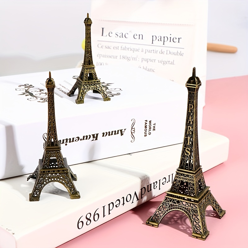 Kakalote Eiffel Tower Statue Decor Alloy Metal Collectible Figurine Replica  Souvenir Room, French Eiffel Tower Party Decoration Table Stand(Size:1.6 x