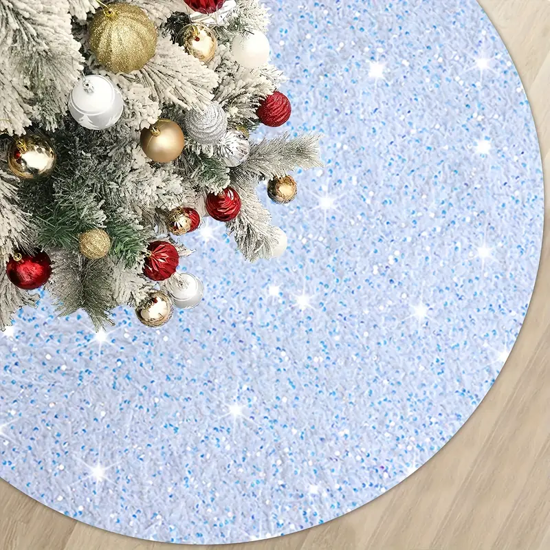 Iridescent White Christmas Tree Skirt velvet Fabric Glitter - Temu