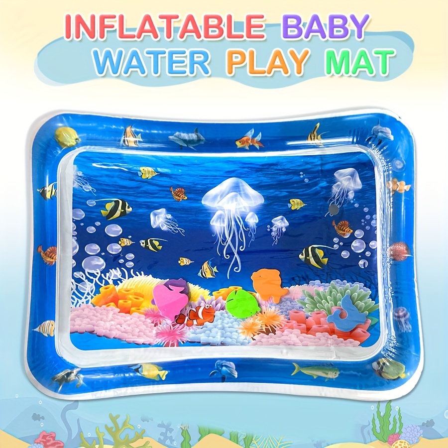 

1pc Creative Inflatable Pat Pad, Novelty Pat Water Pad Puzzle Game, Summer Marine Life Jellyfish Clown Fish Crawling Pad, Inflatable Water Injection Eva Float (random Color)