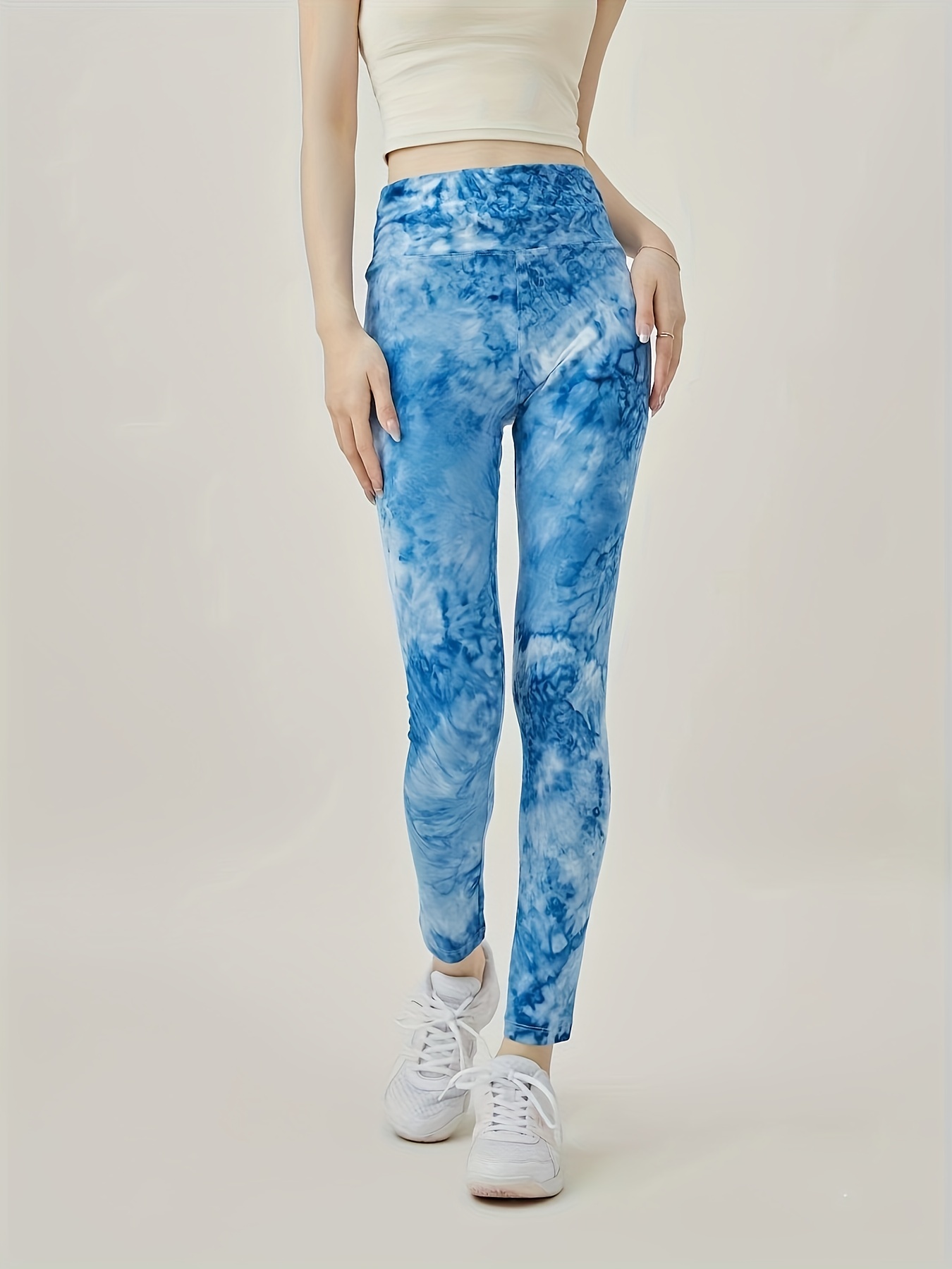 Tie Dye High Waist Yoga Pants Tummy Control Stretchy Fitness - Temu