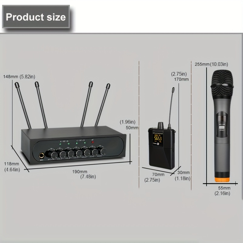 Sistema Micrófono Inalámbrico Cuatro Canales Uhf Micrófonos - Temu Mexico