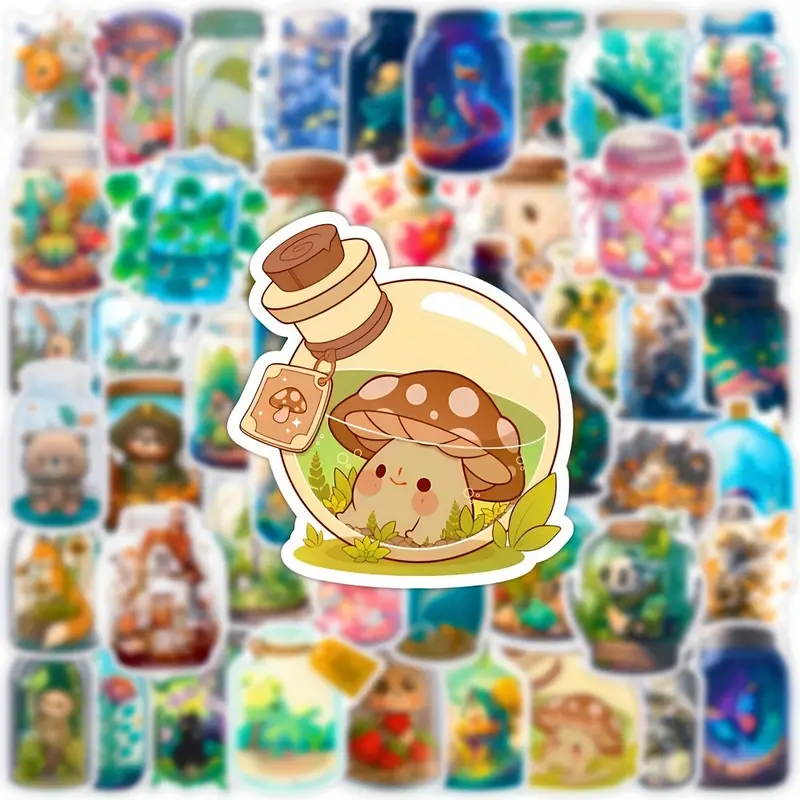 Cute Magic World In The Bottle Stickers Preppy Water Bottle - Temu