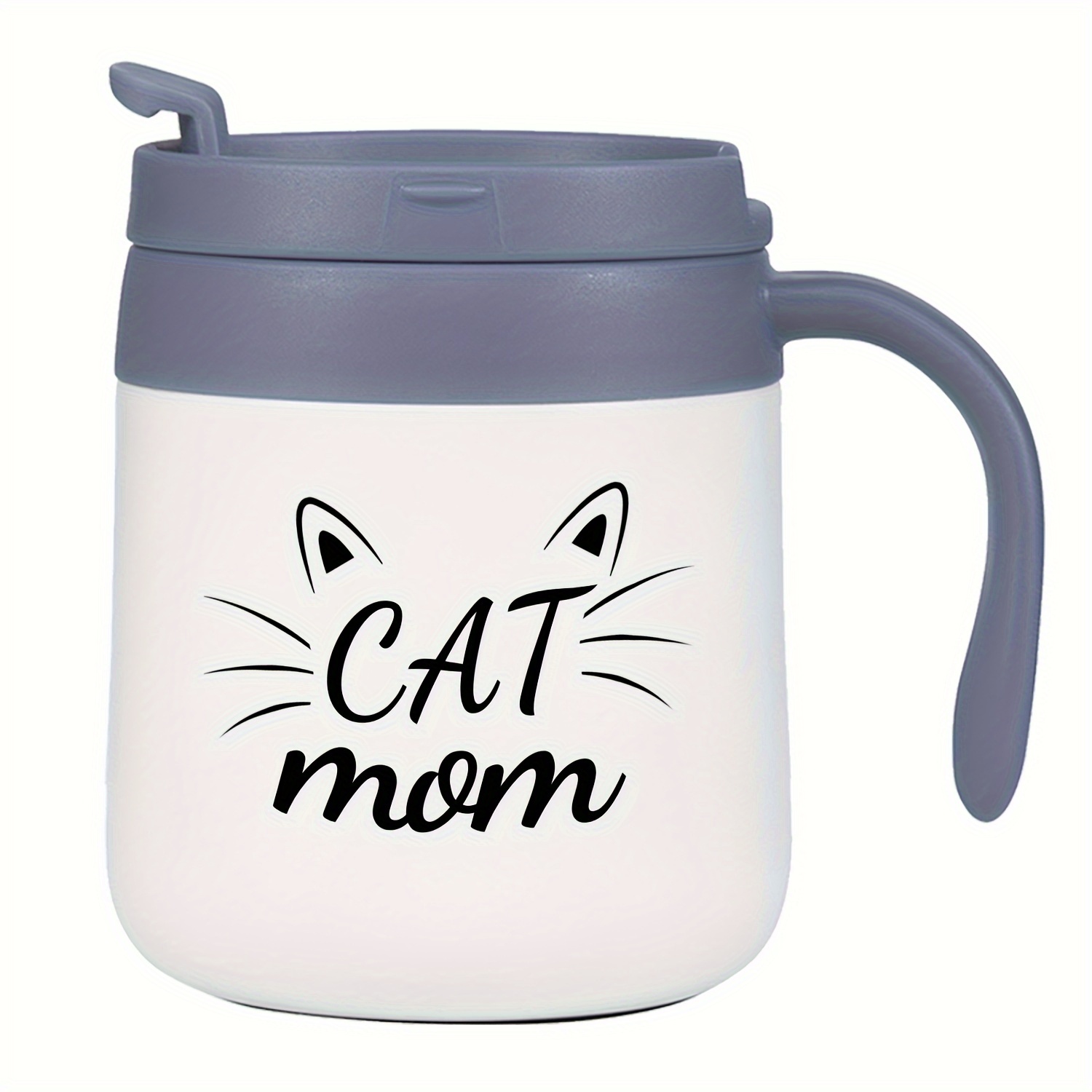 Cute Funny Gift Mug For Cat Mom, Insulated Coffee Mug With Handle And Lid,  Cat Mom Gifts For Birthday Christmas, New Year, Gifts For Her, Women,  Christmas Stocking Stuffers - Temu