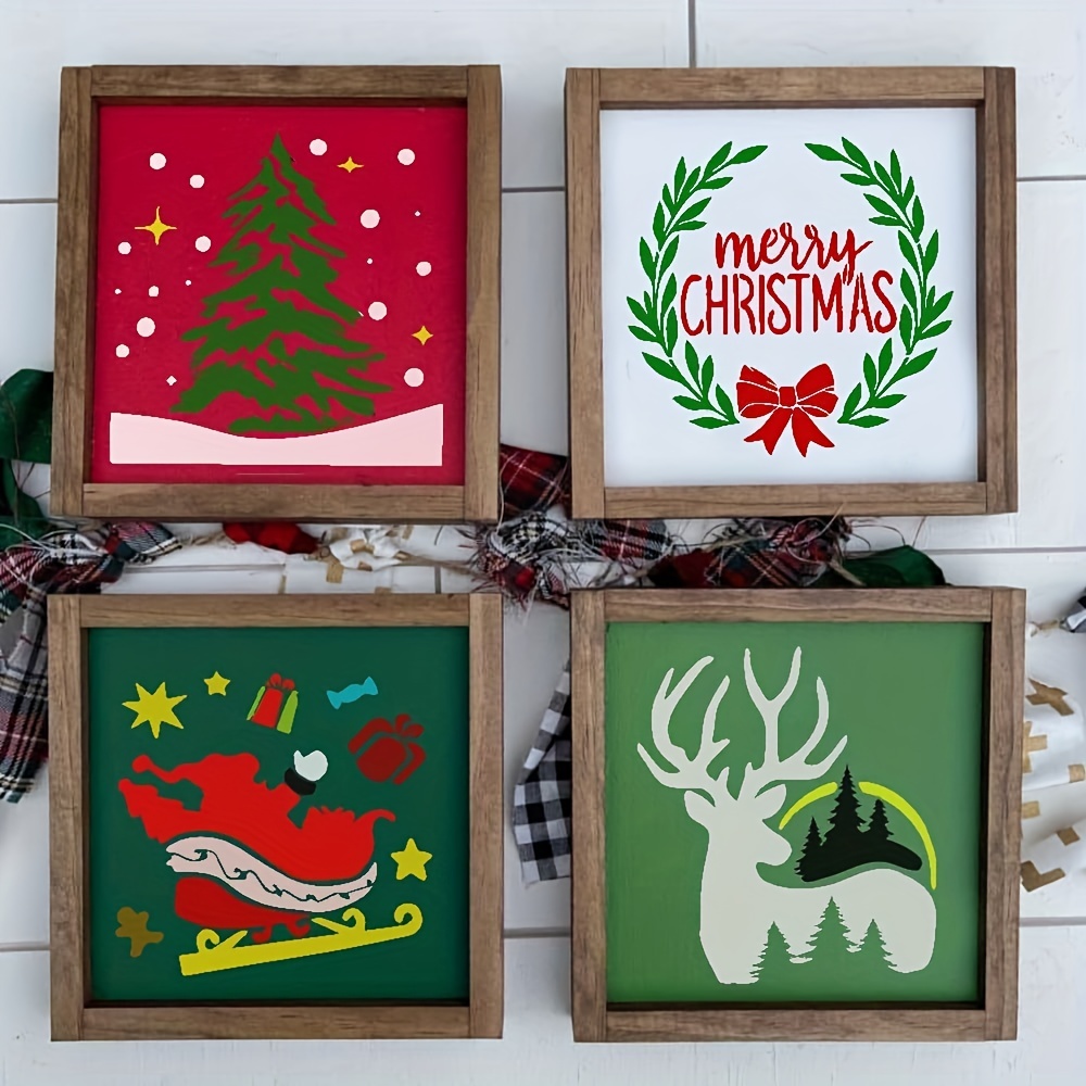  Small Christmas Stencils for Painting on Wood