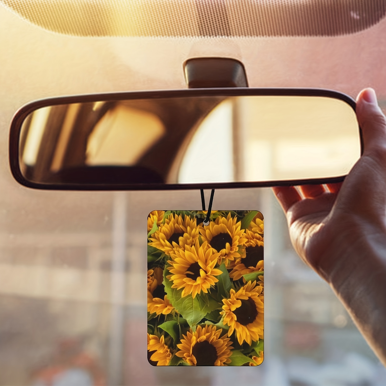 1 Stück Sonnenblume Dekor, Auto Lufterfrischer mit & 2 Stücke