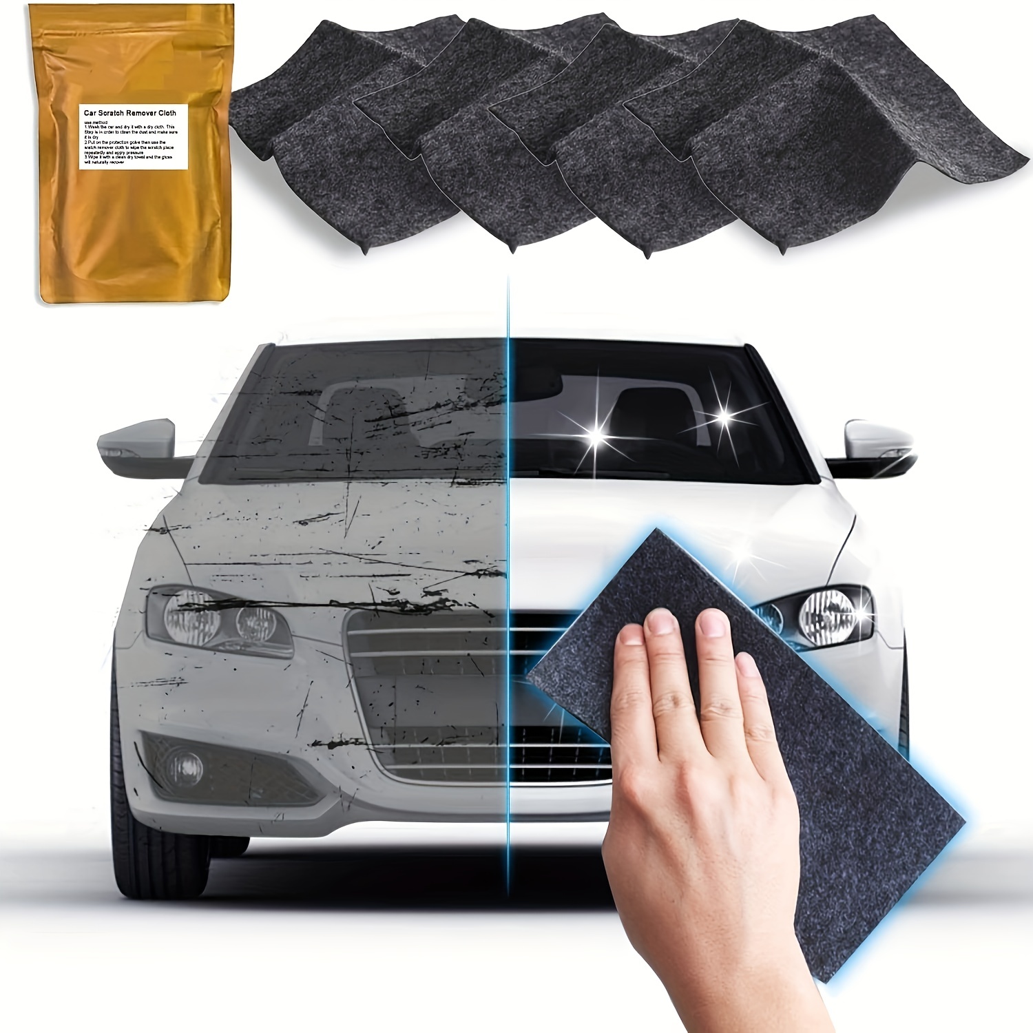  KAZIO Car Scratch Repair Remover, Scratch Remover for Vehicles,  Nano Car Scratch Repair Remover Cloth, Multifunctional Safe Car Scratch  Remover for Glass, Leather, Wood and Metal : Automotive
