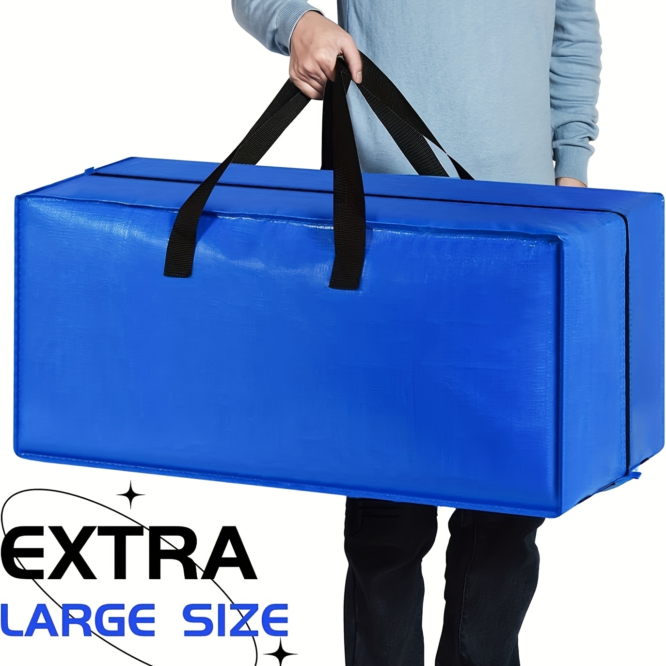 Acnusik Heavy Duty Extra Large Storage Bags, XL Blue Moving