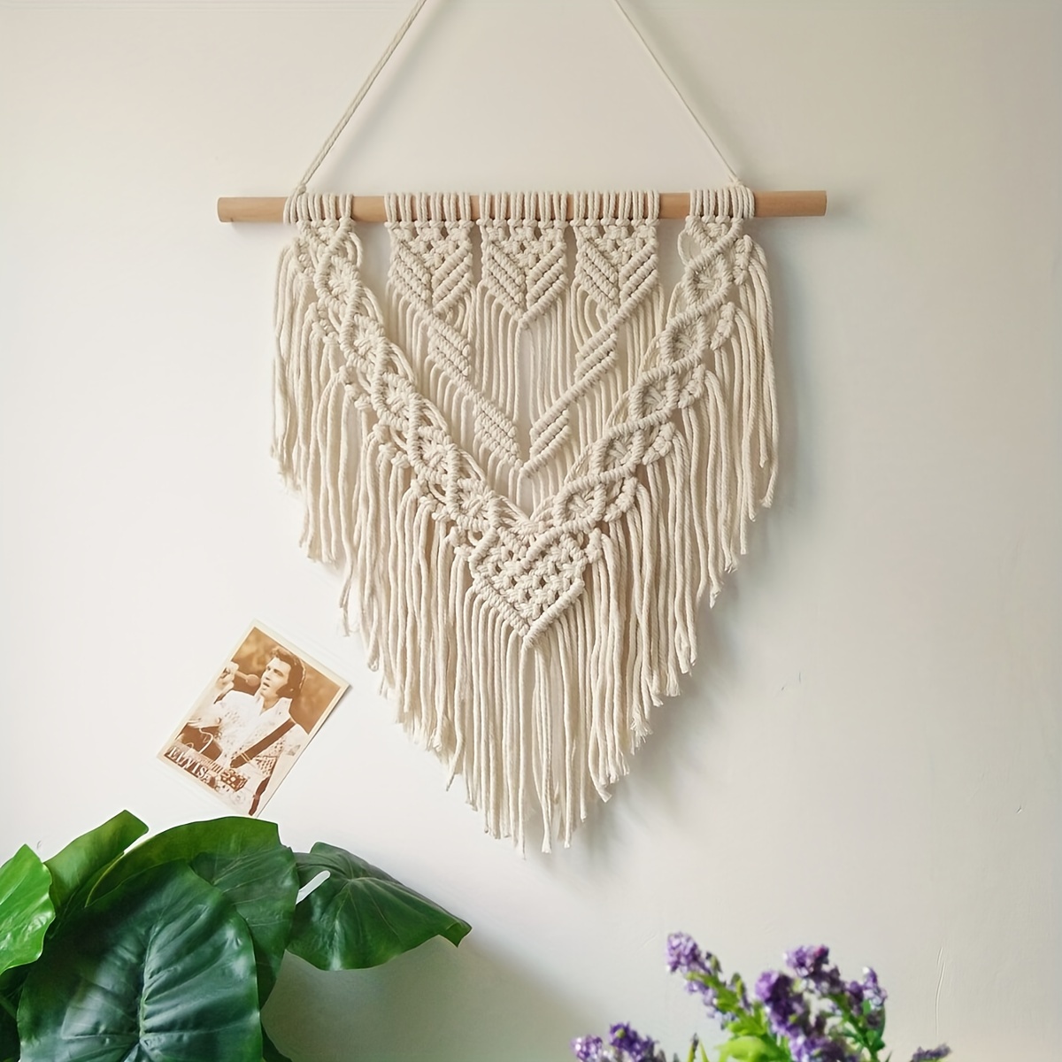 

1pc Nordic Macrame Wall Hanging Tapestry, Indoor Hanging Bohemian Wall Decor For Living Room, Kitchen, Bedroom Or Apartment Home Decor