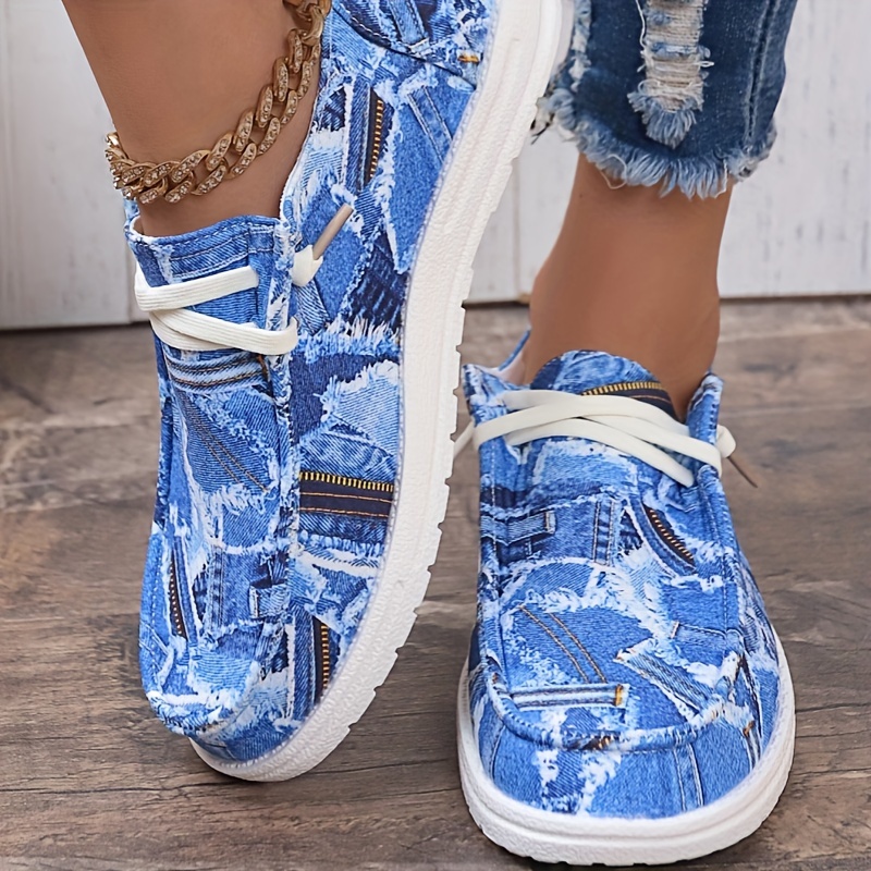 Denim Women Shoes, Canvas Sneakers, Denim Sneakers