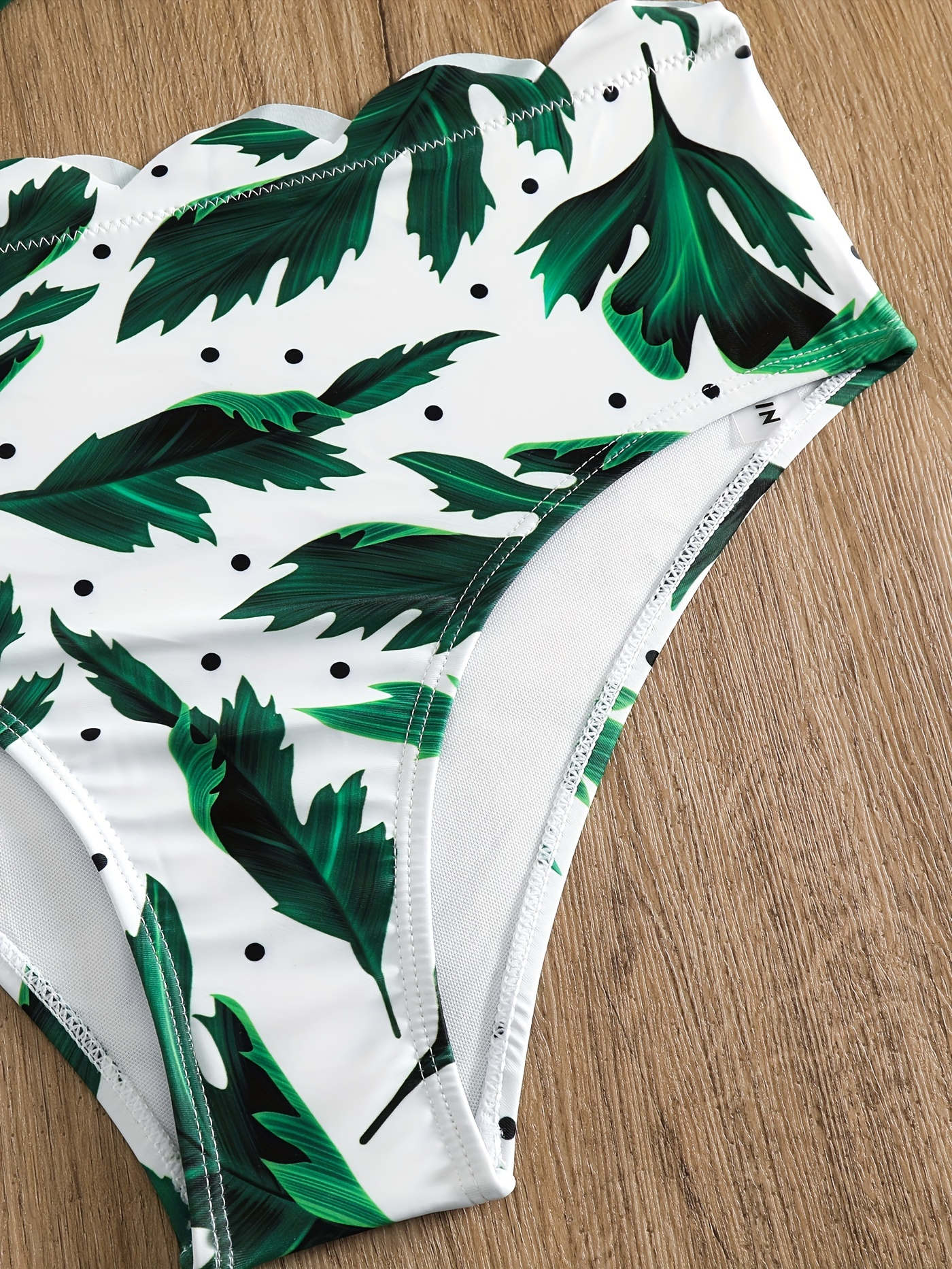 Green Foliage Keyhole Bikini Top