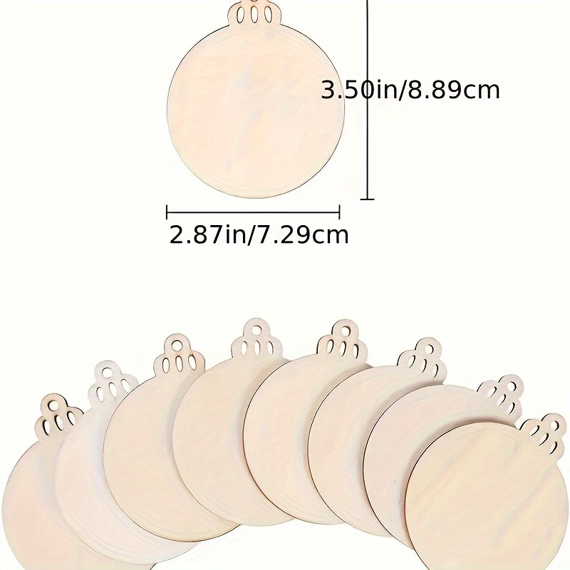 Wooden Ornaments for Crafts, 100Pcs Wood Slices & 10 Stickers, Unfinished  Circles Slices DIY Christmas Tree Ornaments Predrilled Discs for Holiday