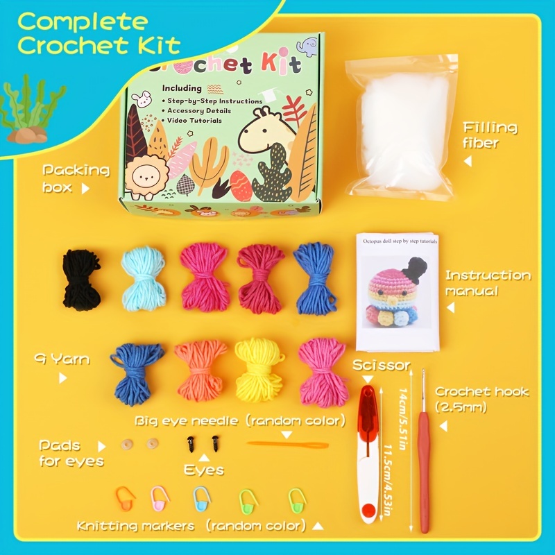Crochet Kit For Beginners Accessories Random Color crochet - Temu