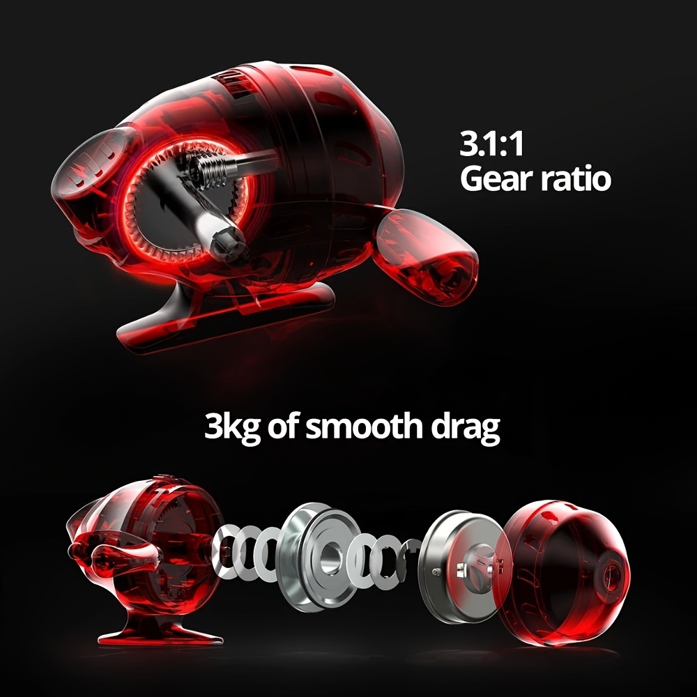 * * Spincast Fishing Reel, Easy To Use Push Button Casting Design, High  Speed 4.0:1 Gear Ratio, 5 MaxiDur Ball Bearings, Reversible Handle