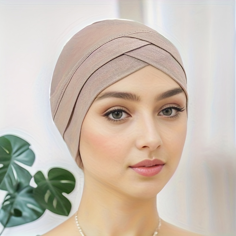 Forehead Cross Hijab Undercap Solid Color Turban, Head Scarf Inner Casual Underscarf Soft Comfortable Headscarf Head Wraps,Temu