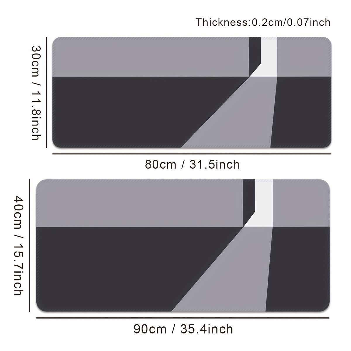 Geometric Shape Office Desk Pad Thick Edge Mouse Pad