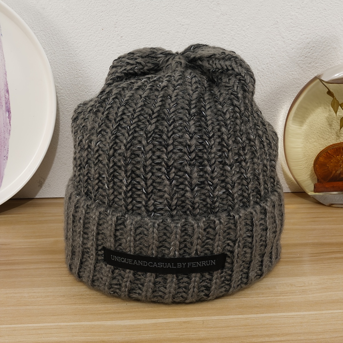 Woolen Plain Grey Winter Cap