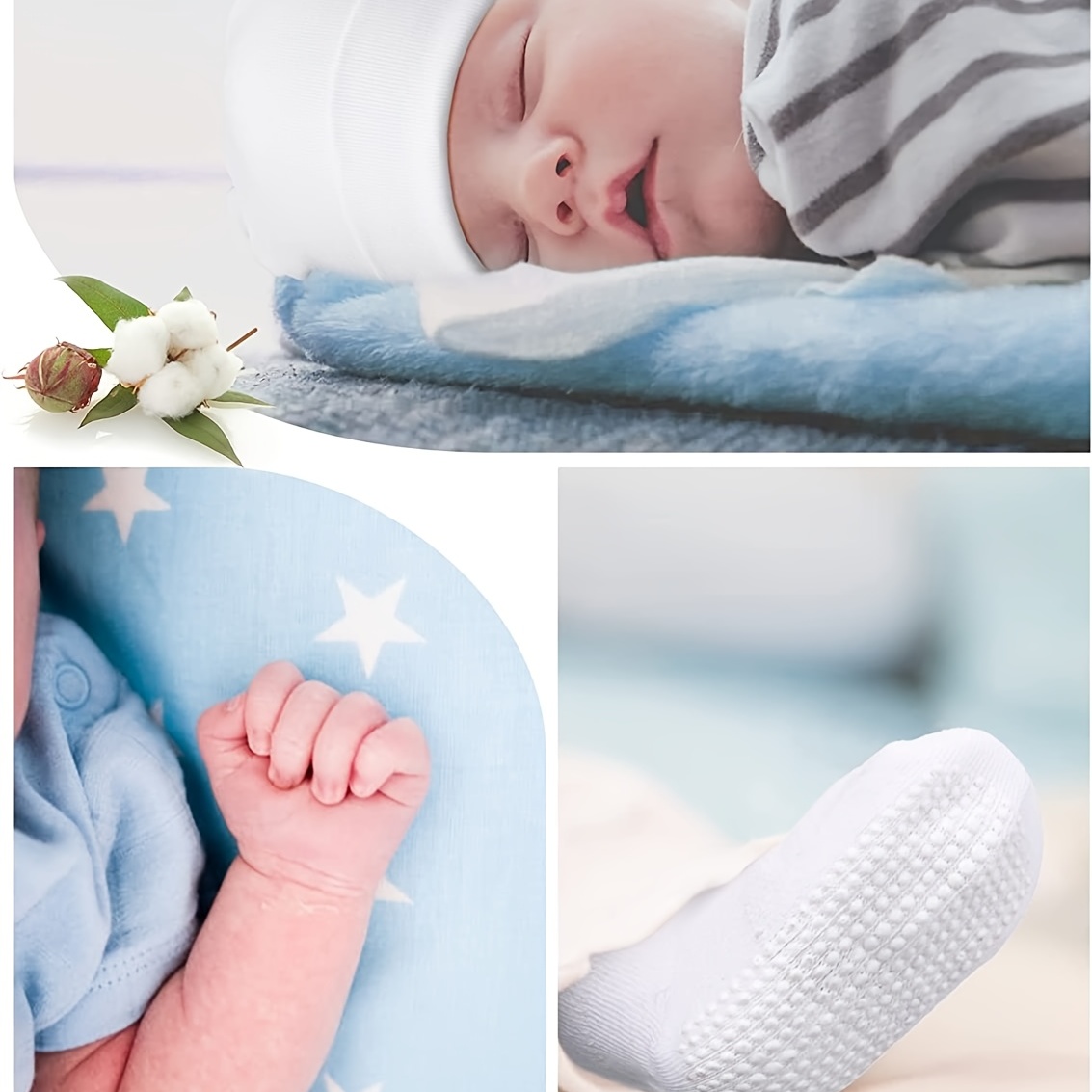 Chapeau bébé nouveau-né chapeau adorable coton ours oreille bonnet pour bébé  fille garçon 0-6 mois, lot de 4