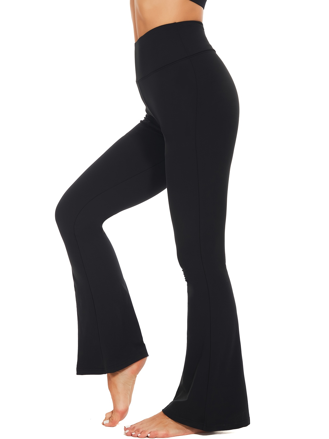 Women's Fleece Lined Bootcut Yoga Pants, High Waiste Solid Color Workout  Warm Flare Leggings For Women, Women's Activewear