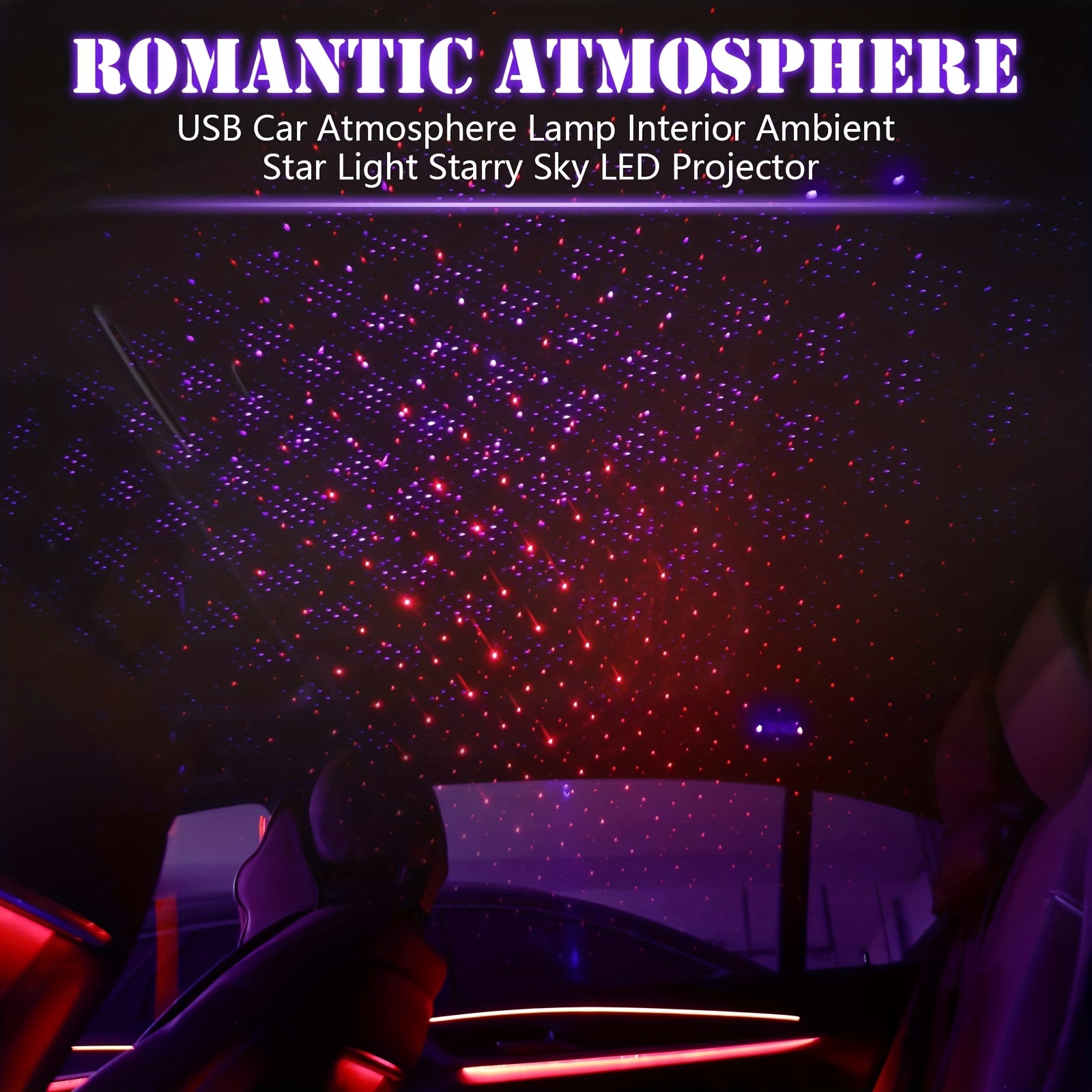 Usb Star Car Roof Lights Portable Adjustable Romantic - Temu