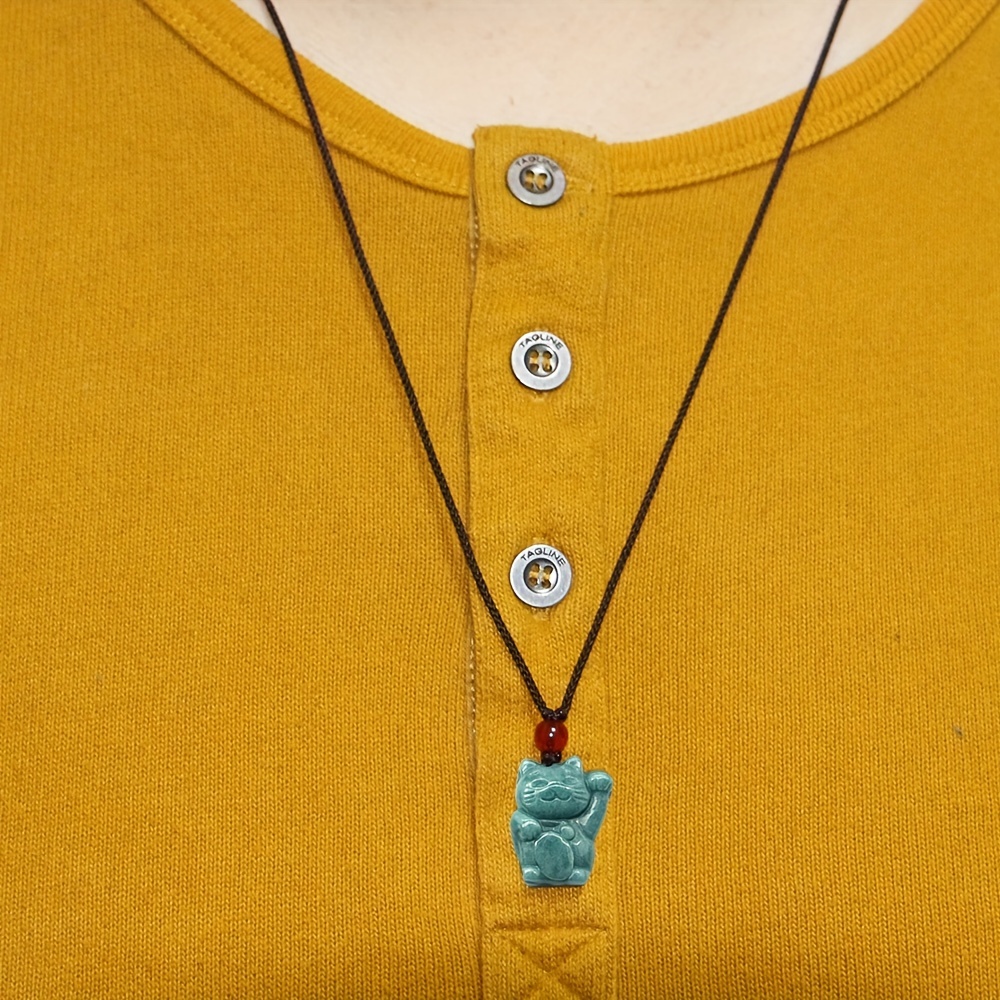 1 pendentif en jade motif chat porte - Temu France