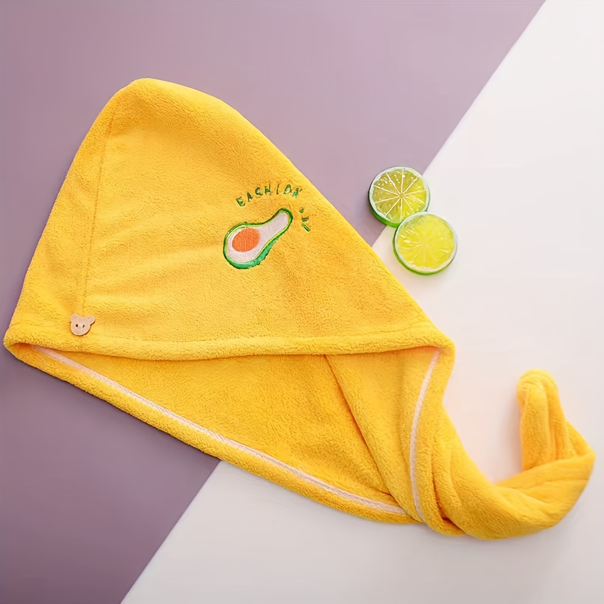 Embroidered Hair Drying Cap Towel Wrap Absorbent Quick Drying Shower Cap