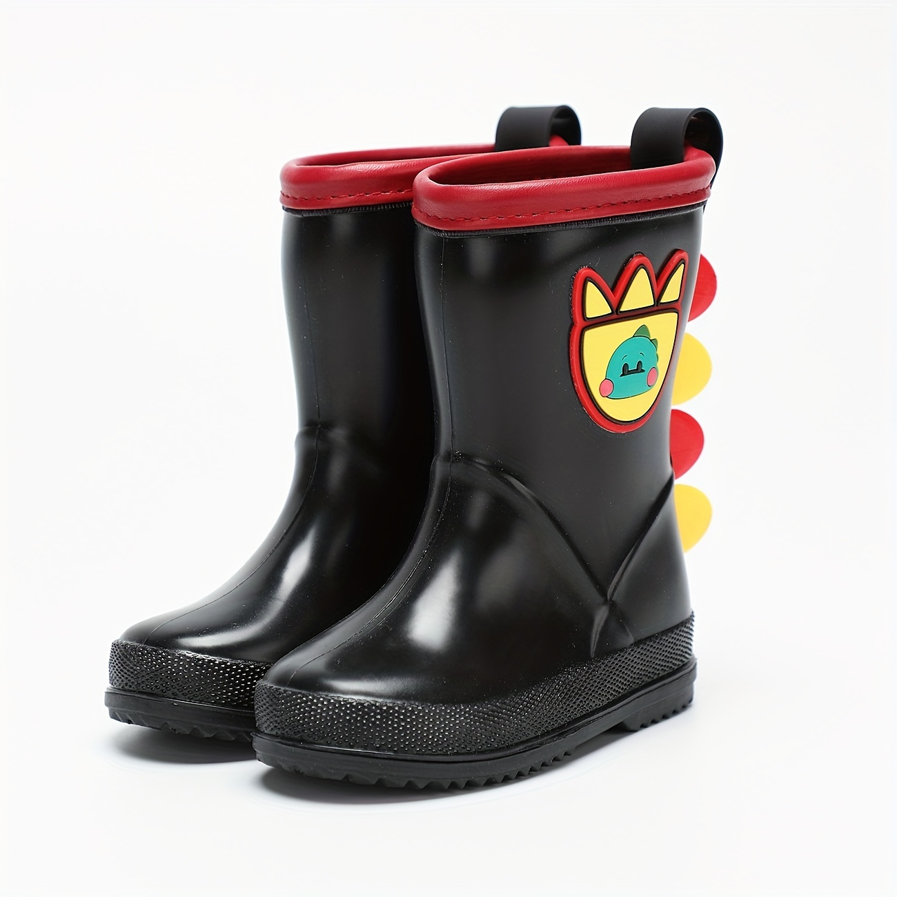 Boy's Cute Animals Pattern Pvc Rain Boots, Slip On Non-slip