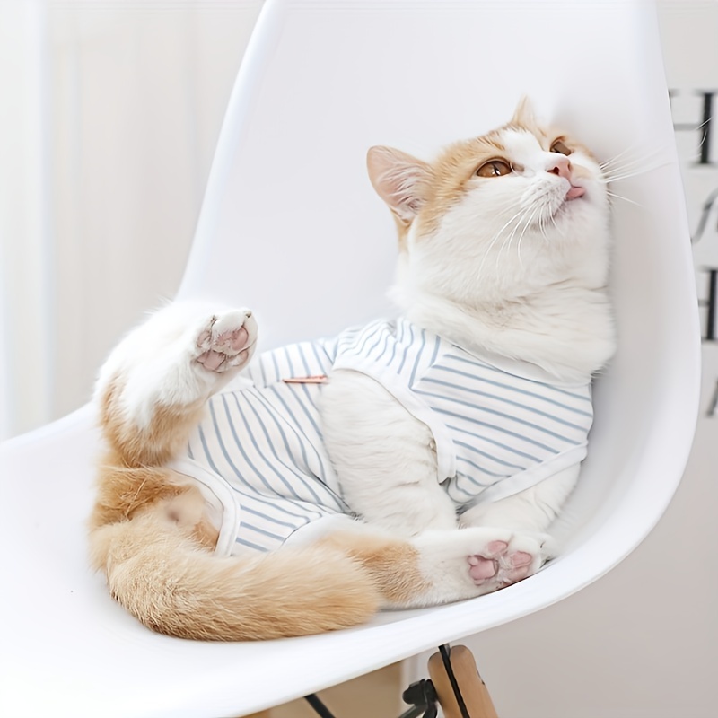 1pc Cat Clothes Four Seasons Thin Cat Clothing Weaning Anti Licking Bite  Resistant Breathable Nursing Suit Post Surgery Suit, Buy , Save