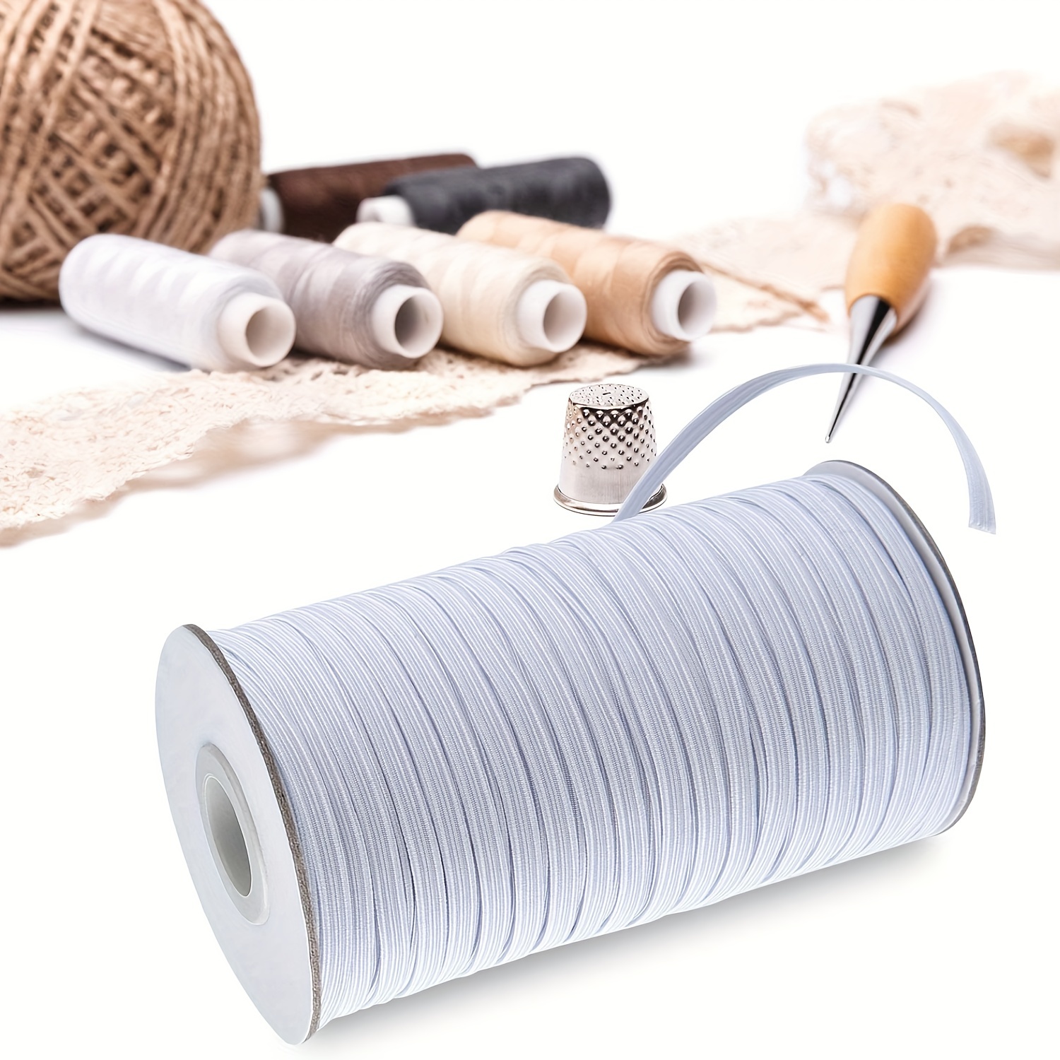 Elastic Band 1/4 inch Wide 10 yd, Stretch Strap,High Elastic Cord, for  Sewing Crafting DIY-White