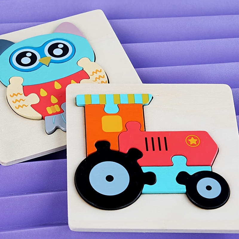 Kids Colorful 3d Puzzles Montessori Games Cartoon Animals - Temu