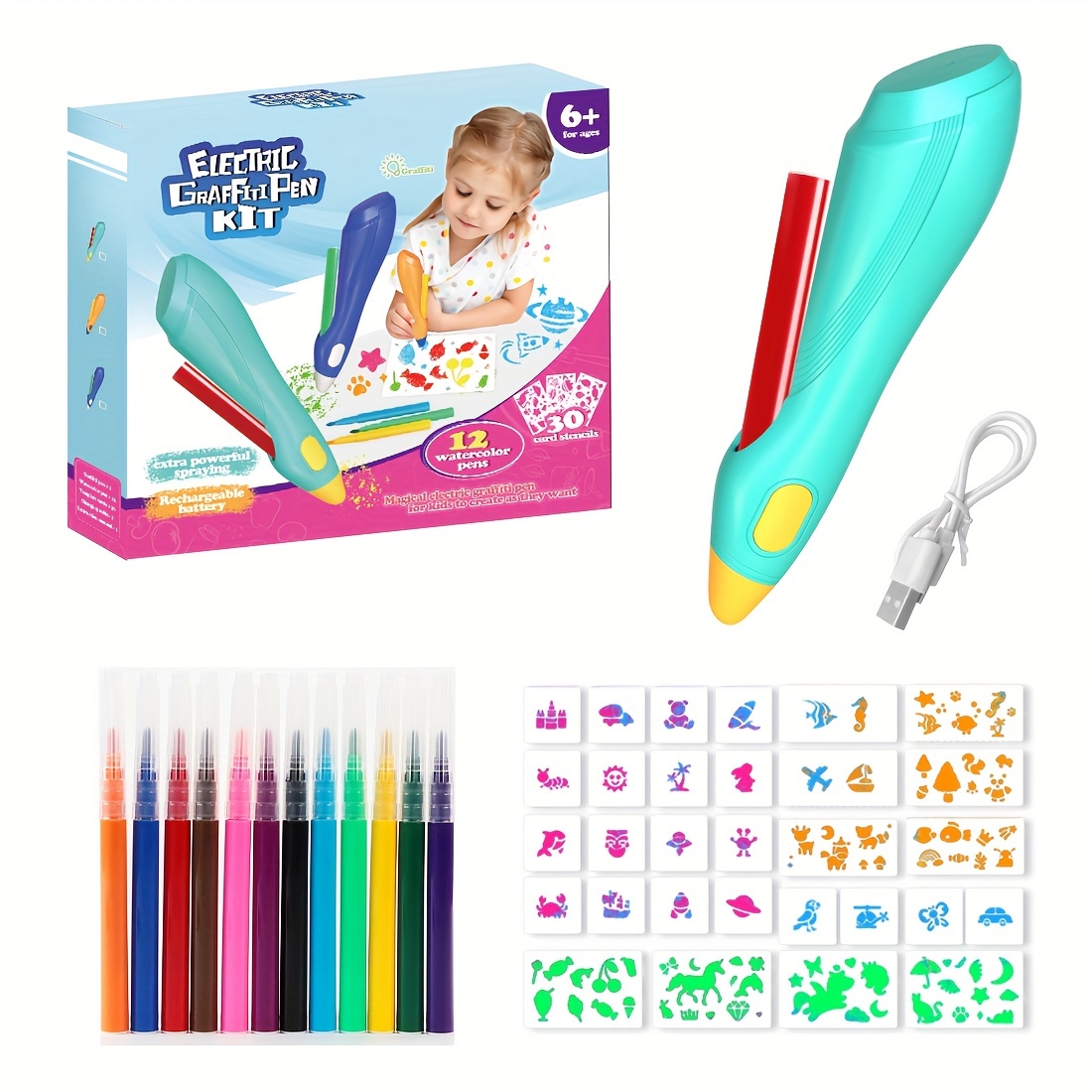 Spray Pen Stencil Colour Pen Spray Paint Set Electric - Temu