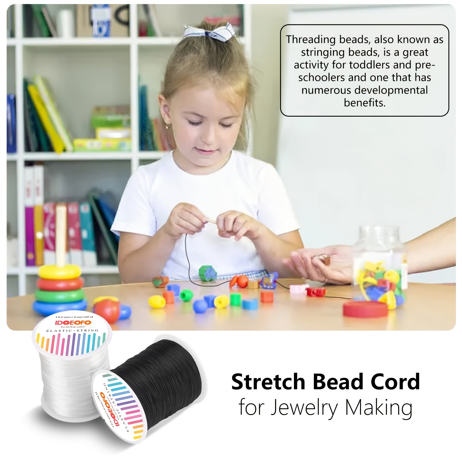 1roll DIY Color Block Nylon String For Bracelets, Beading