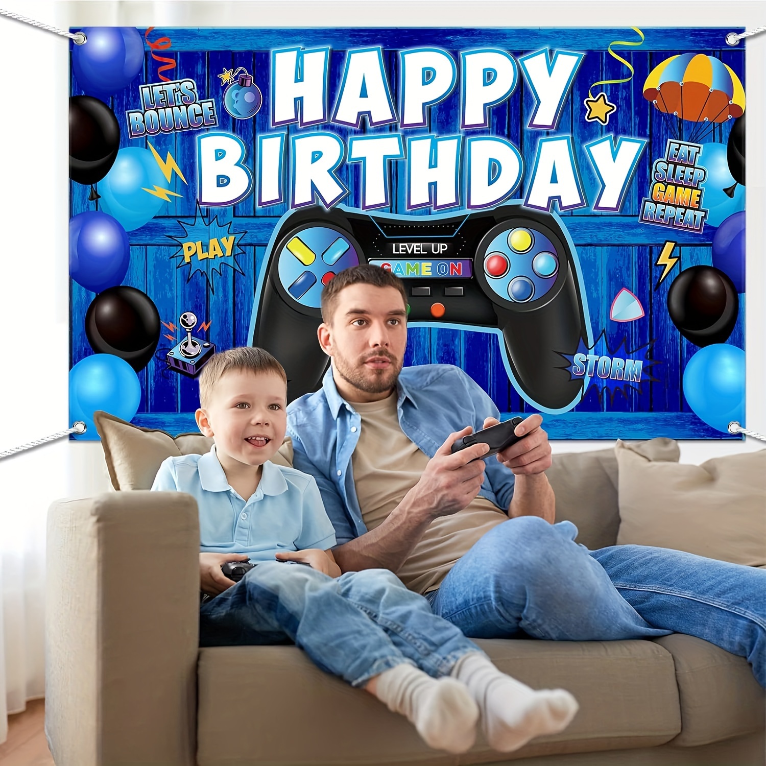 Fondo de cumpleaños gaming imprimible. Decoración de fiesta de videojuegos  digitales. Banner GAMER personalizado. Fondo del tema de la fiesta de  juegos -  México