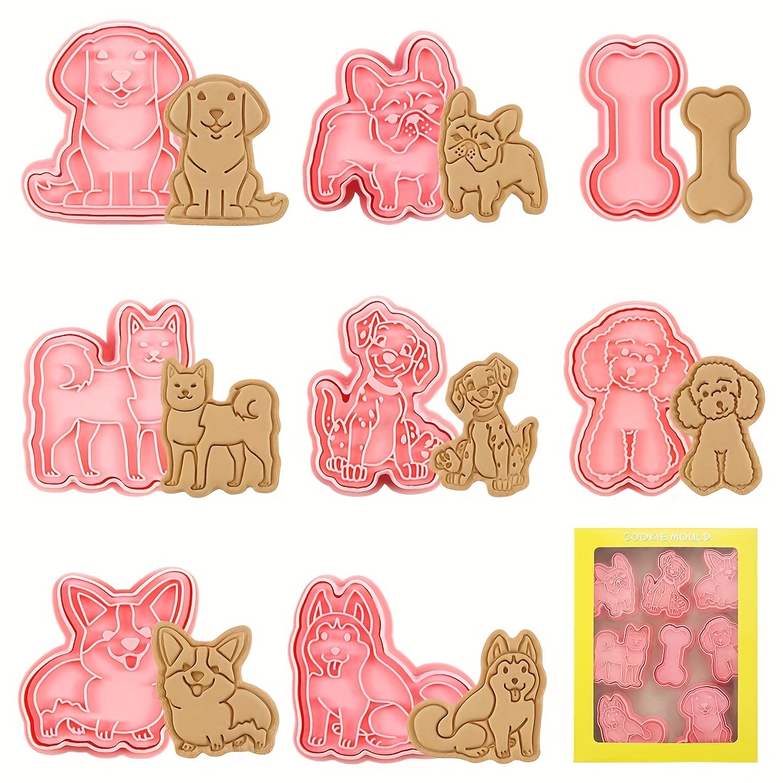 Stampi Biscotti,6 Pezzi Formine Biscotti Cane,Cottura Stampi Biscotti,Formine  per Biscotti Cane Cookie Cutter Set,Stampi 3D Biscotti,Stampi Biscotti  Plastica,Stampi Biscotti Bambini : : Casa e cucina