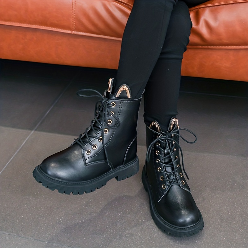 Kids black outlet lace up boots