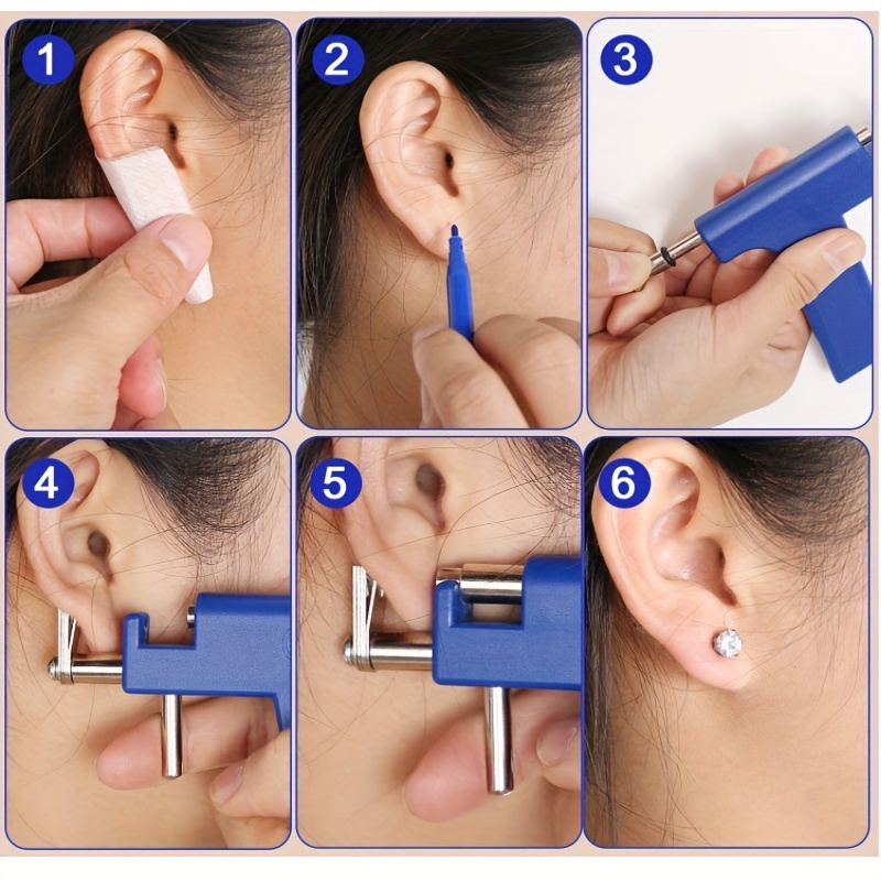 Professional Ear Piercing Gun Tool Set Ear Studs Steel Ear - Temu