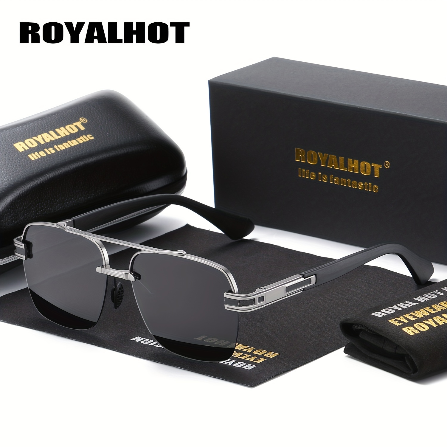 

Classic Retro Men's Polarized Metal Sunglasses Driving Sunglasses Unisex Decorative Accessories, Ideal Choice For Gifts