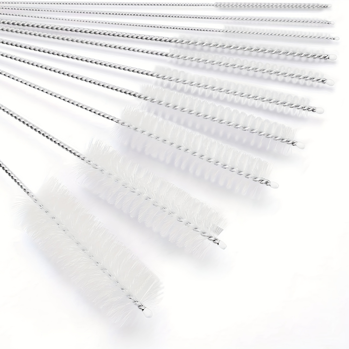 10pcs 25.4cm Nylon Tube Brush Set for Narrow Neck Bottles Cups with Hook