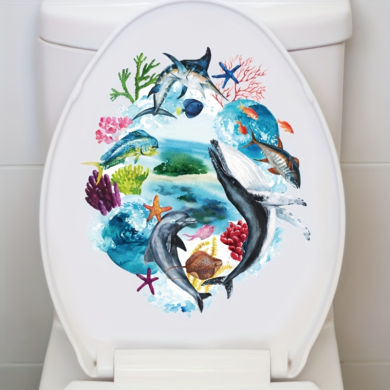 Devil Fish Toilet Sticker Glow in World Toilet Lid - Temu