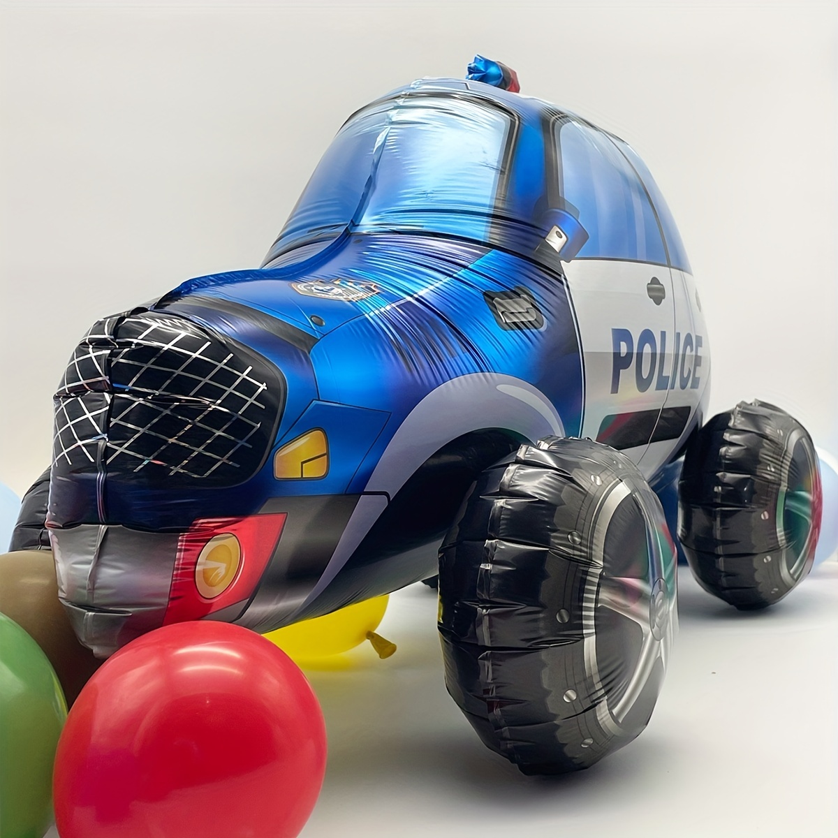 

5pcs, Assembled Police Car Balloon Set - Perfect For Birthday Parties And Aesthetic Room Decor - Party Decorations Supplies