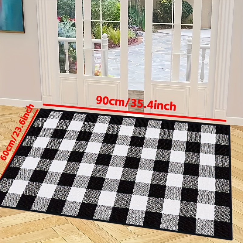 Farmhouse Doormat Kitchen Rugs Buffalo Plaid Floor Mat - Temu