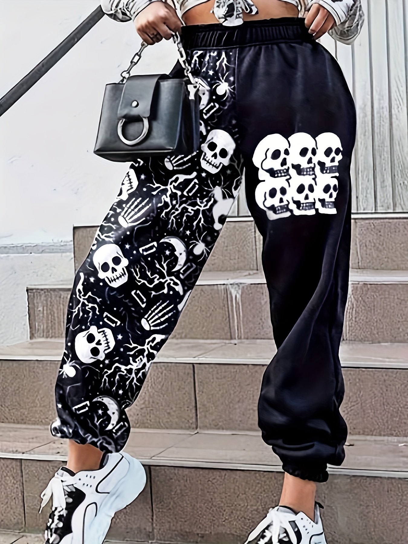 Plus Size Goth Outfits Set Women's Plus Skull Print Tie Dye - Temu