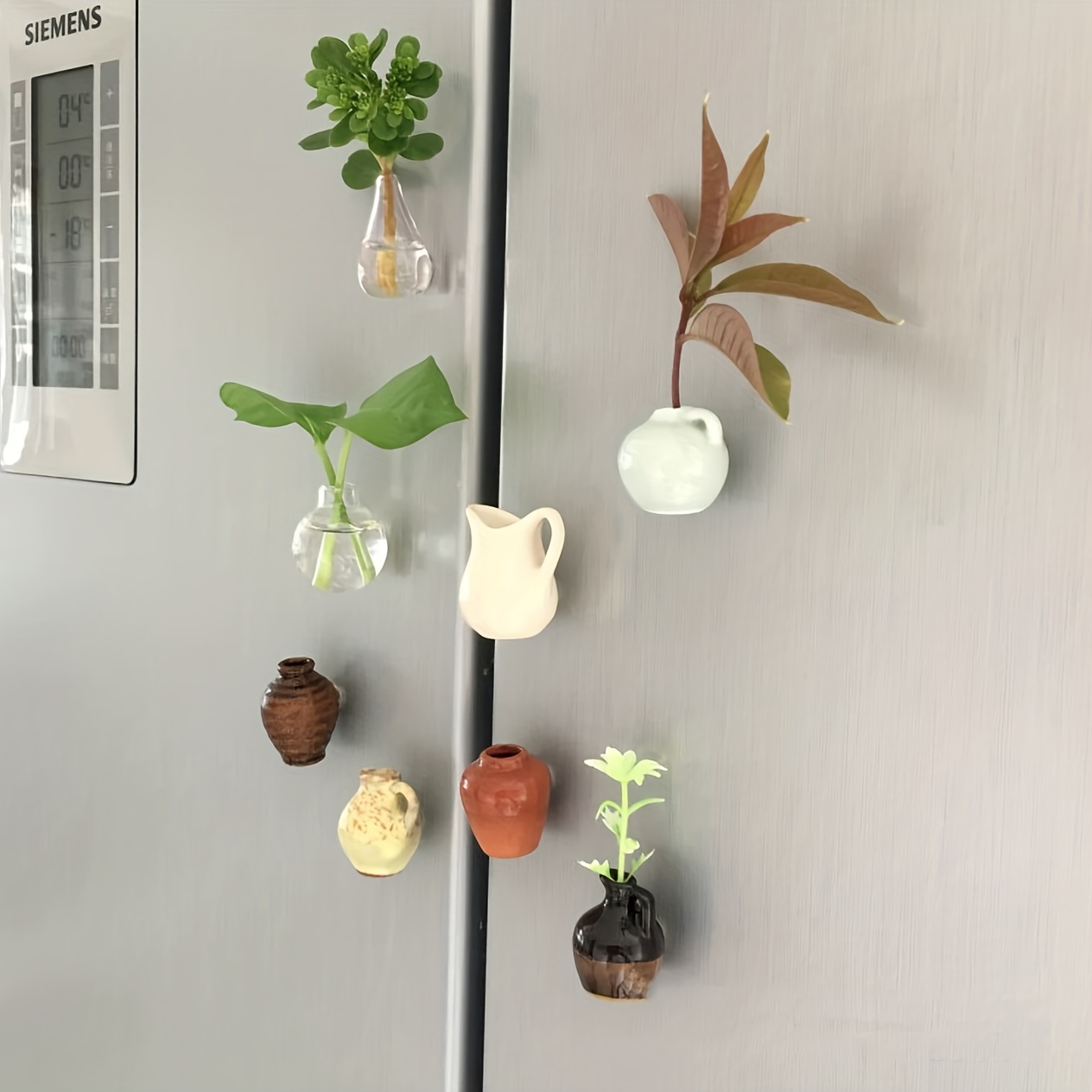 Pot à plantes décoratif pour réfrigérateur avec aimant