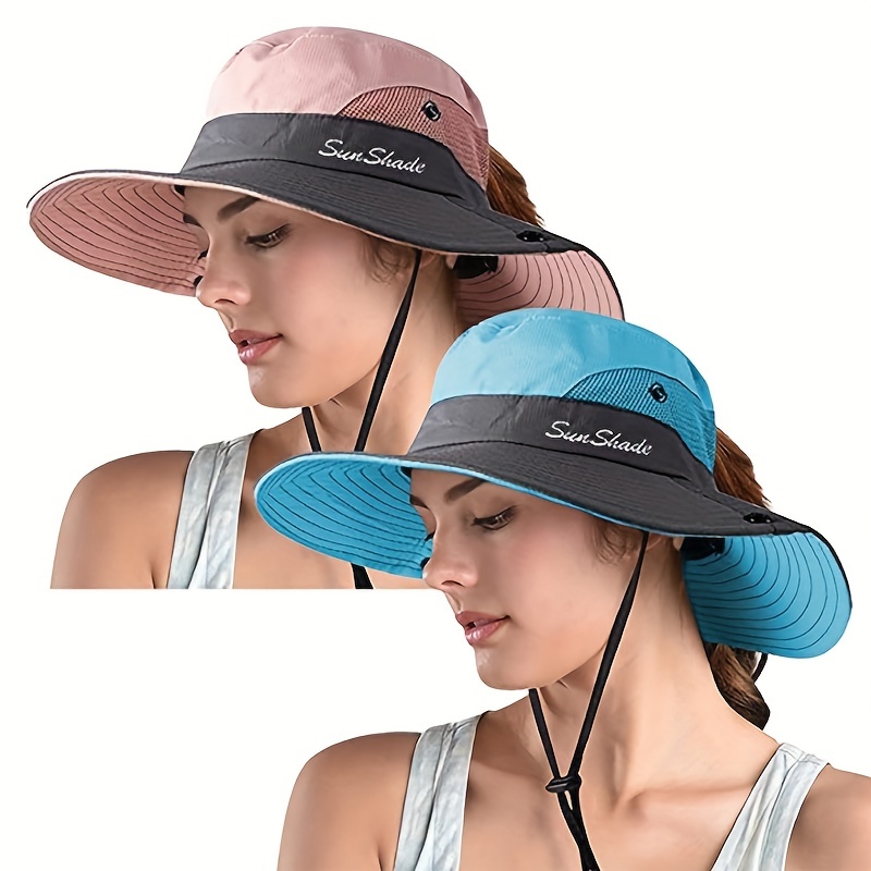1pc Outdoor Fishing Hat, Bucket Hat with Face Cover and Retractable Brim, Comfortable and Breathable Sun Hat,Temu
