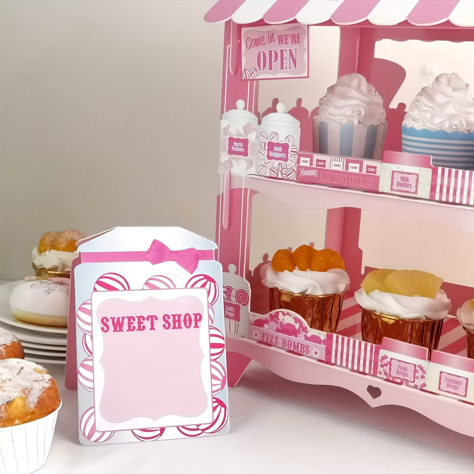 Expositor 3 pisos para cupcakes y dulces