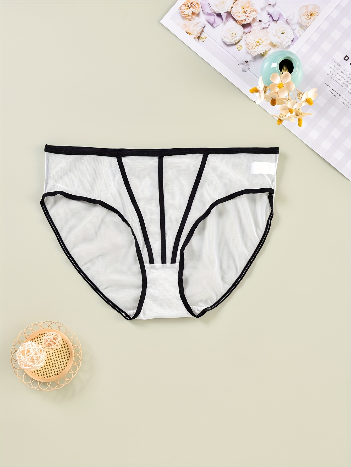 Women's Panty Plus Sz 13 White Nylon Underwear Silky Sexy
