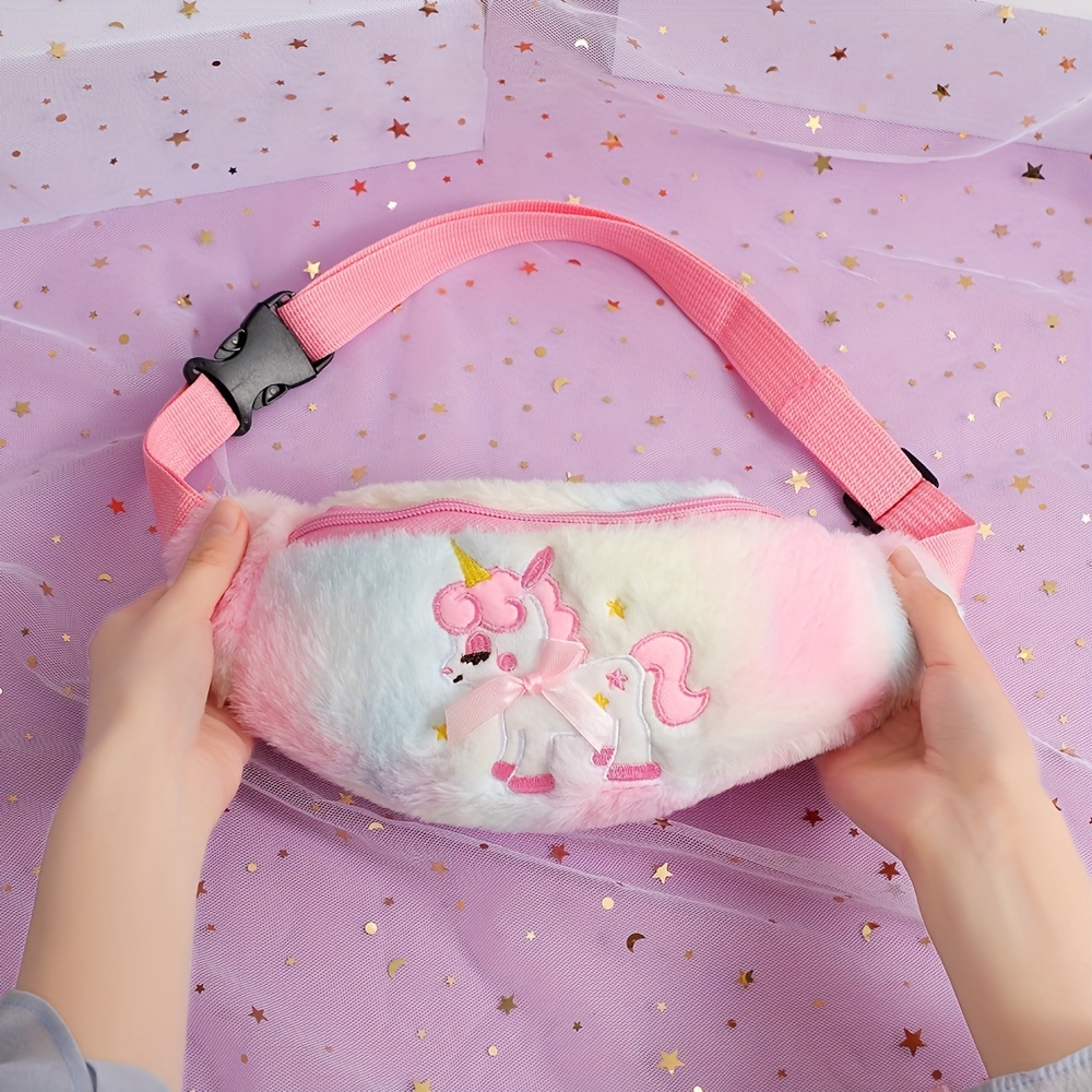 Fluffy Unicorn Chest Bag | Adjustable Strap Fanny Pack